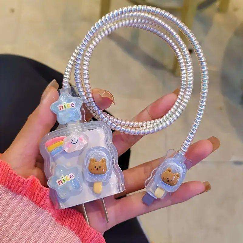 ours arc-en-ciel bleu 3D-ensemble de 4 pièces