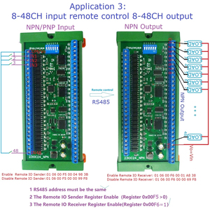 DC12V-24V 23 ioa08 8CH ingresso NPN/PNP e 8CH NPN 300MA uscita a relè a stato solido modulo Modbus Rtu RS485 IO - Product Image 3