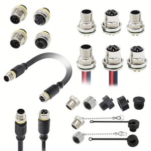 ขั้วต่อแบบวงกลม M12 6Pin M-coded K-coded ตัวผู้ตัวเมียปลั๊กเซ็นเซอร์ขึ้นรูปกันน้ำขั้วต่อสาย M12