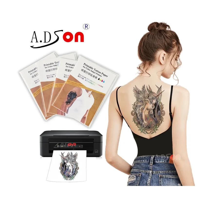 A4 Druckbare DIY Inkjet Tattoo Schablonen papier Schweiß resistente Tattoos Aufkleber Großhandel Temporäres leeres Tattoo Papier