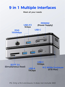 M.2 NVMe SSD muhafaza dahili soğutma fanı ile iParts Orico M2P7 9-Port yerleştirme istasyonu - Product Image 2
