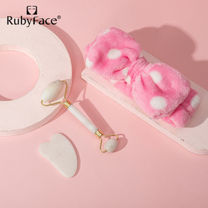 ヘッドバンドジェイドローラーグアシャボードコーラルベルベットXiuジェイドプッシュビューティーツール家庭用ボディネックマッサージボックス - Product Image 4