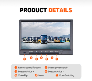 Monitor de respaldo de pantalla dividida de 7 pulgadas para camiones y vehículos comerciales-Ayuda de marcha atrás TFT LCD, dedicado para autobús/furgoneta/remolque - Product Image 2