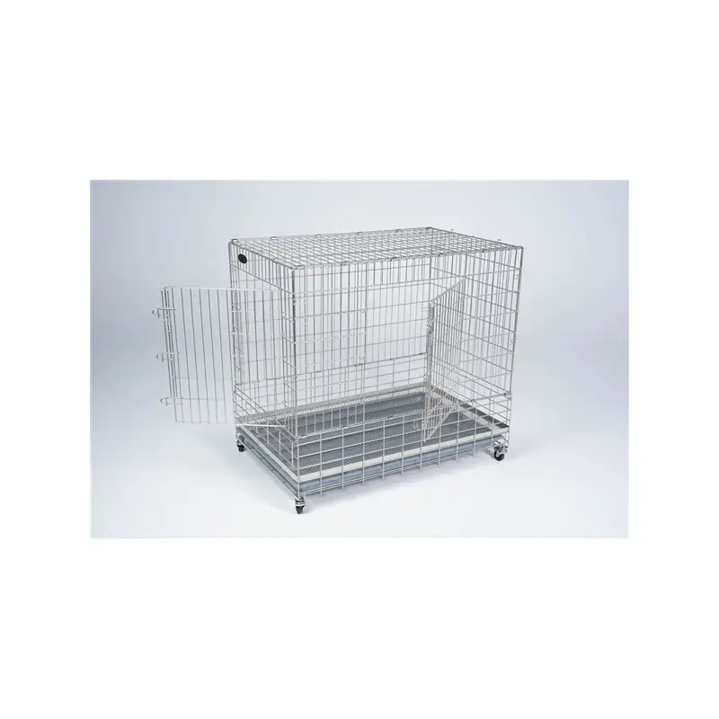 Cage pour animaux de compagnie verrouillable à mailles inférieures extractibles Cage pour animaux de compagnie en acier inoxydable PRO304 pour une utilisation en extérieur
