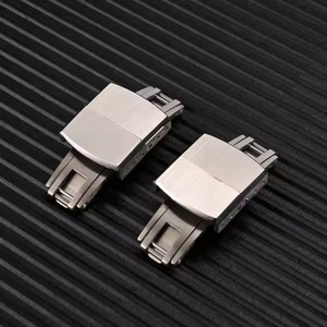 Hot Sale 18mm 20mm Watch Buckles Brushed <strong>Clasp</strong> Refreshing and Snappy Leaf Spring Mechanism <strong>Deployment</strong> <strong>Clasp</strong> logo Can Customize - Product Image 1