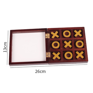 Toptan Tic-Tac-Toe satranç kapaklı tasarım kurulu oyunu yüksek kalite ahşap XO satranç - Product Image 4