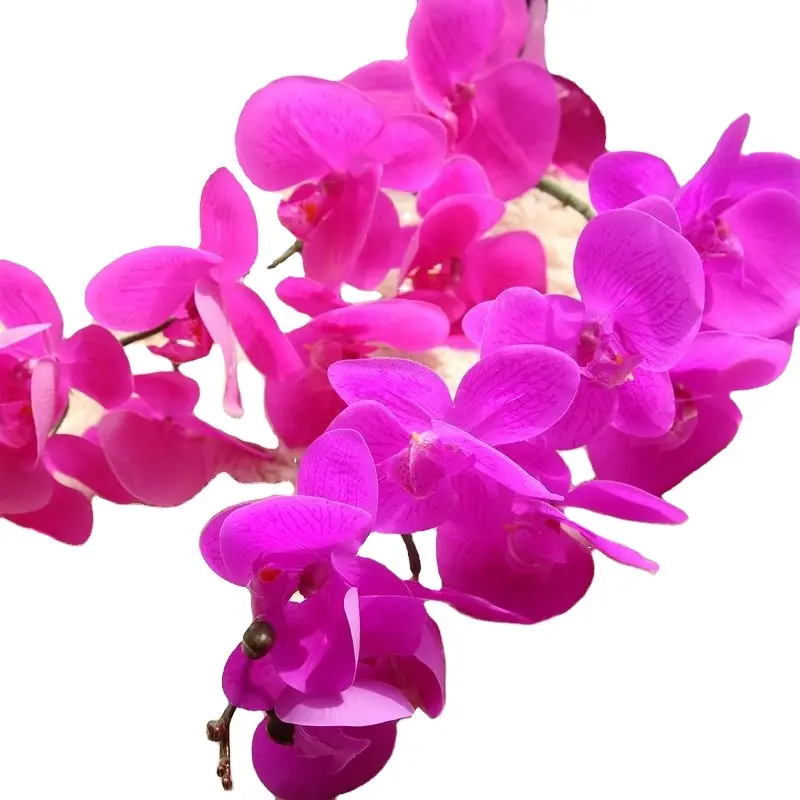 Orquídeas paralelas de plástico para venda por atacado, orquídea branca artificial em flores decorativas com haste de seda a granel, 92 cm