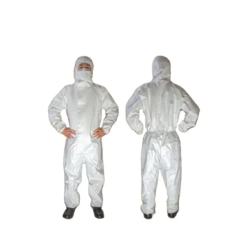 SF 55GSM prenda de protección desechable con capucha Seguridad General Tipo 5B ropa de protección química