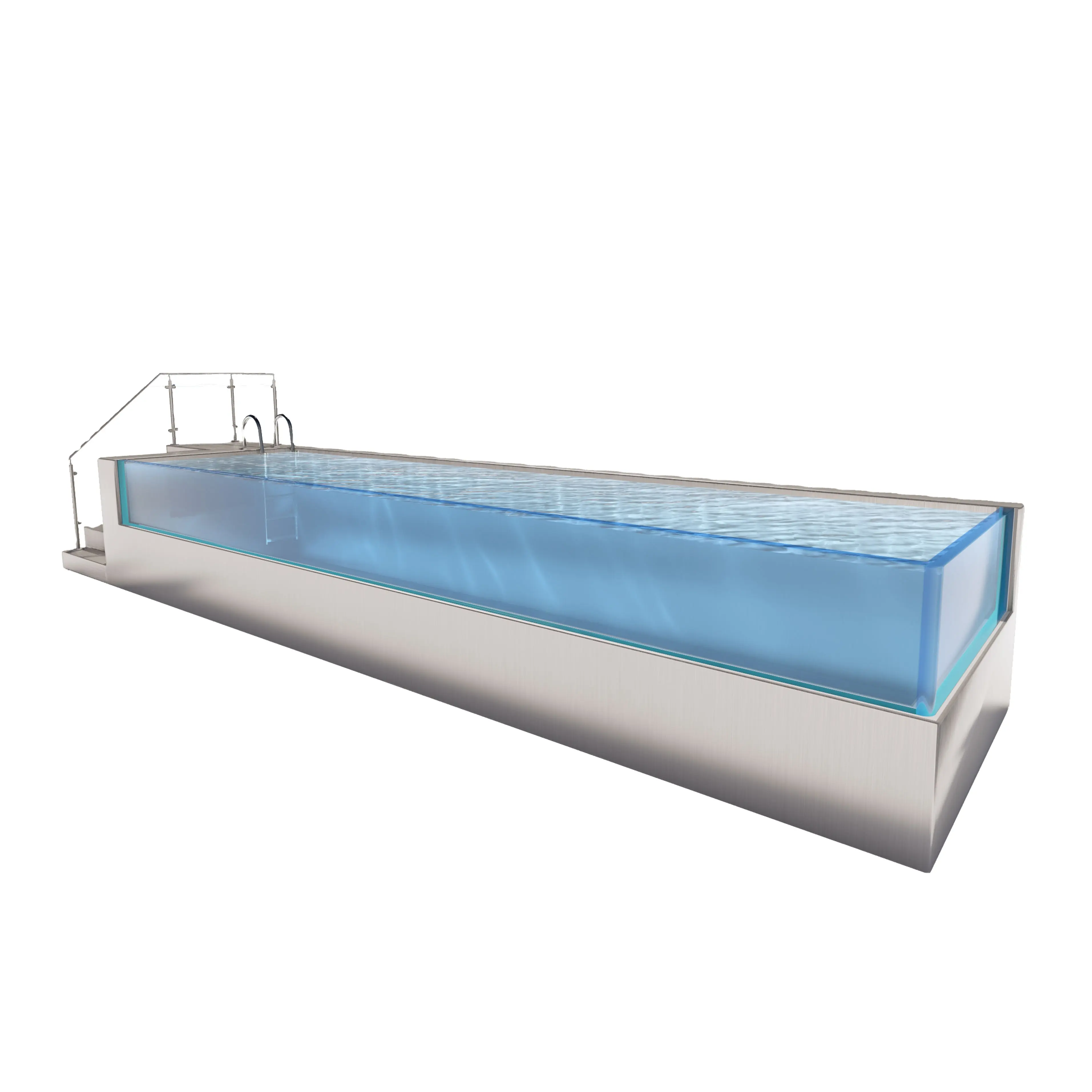 Über dem Boden-Pool rechteckiger Endloser Pool Versandcontainer rechteckiges Piscinas-Edelstahl-Spa-Pool