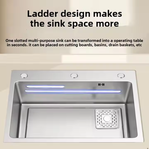 2025互联网-著名的拉丝和压花矩形不锈钢厨房水槽 - Product Image 5