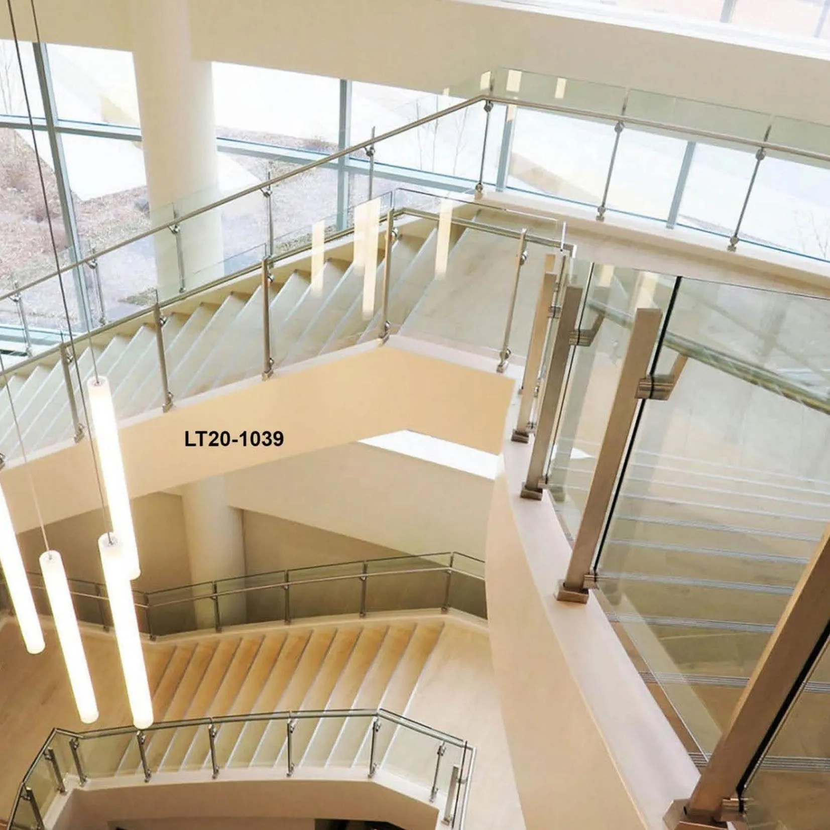 indoor luxury wrought iron railing aluminium balustrade staircase for hotel Mall