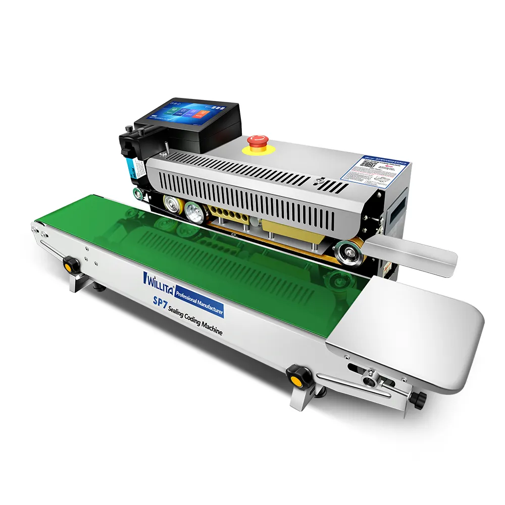 New Horizontal Table Type Sealing Machine Band Sealer With Inkjet Printer Machine Plastic Bag Sealer Film Machine