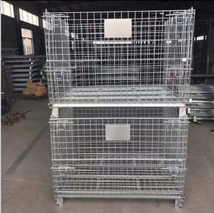 Contenedor de malla de alambre apilable logística de almacén, caja de transporte, cesta, contenedor para carga ligera - Product Image 3