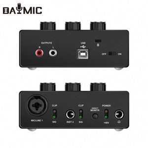 Home Live XLR 6.35mm <strong>Input</strong> Studio Sound Card Recording <strong>Audio</strong> Interface Small USB <strong>Audio</strong> Soundcard Interface - Product Image 5