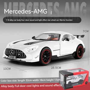 Diecast 1:18 mercede-benz AMG sound alaşım araba modeli ses ve ışık geri çekme kapılar ile açık oyuncak ekran hediye koleksiyonu araba modeli - Product Image 5
