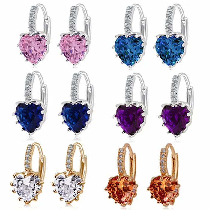 Pendientes coloridos de jwellary para mujer, joyería chapada en oro con diamantes, modernos, para vacaciones, 2022, venta al por mayor