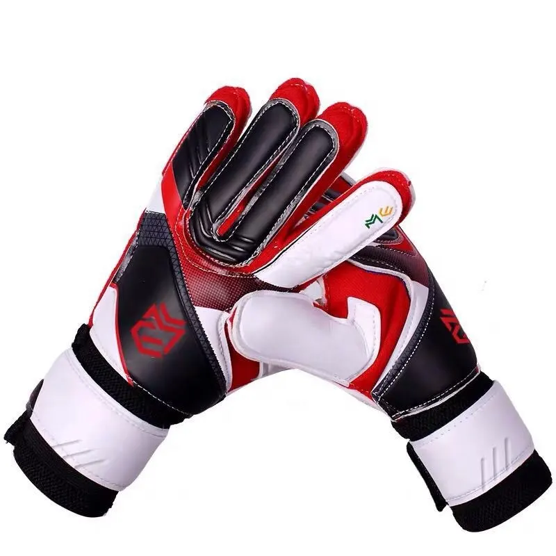 Football training wear resistance PU Leather antiskid Latex Football Soccer Receiver goalkeeper Gloves kids Goalkeeping Gloves