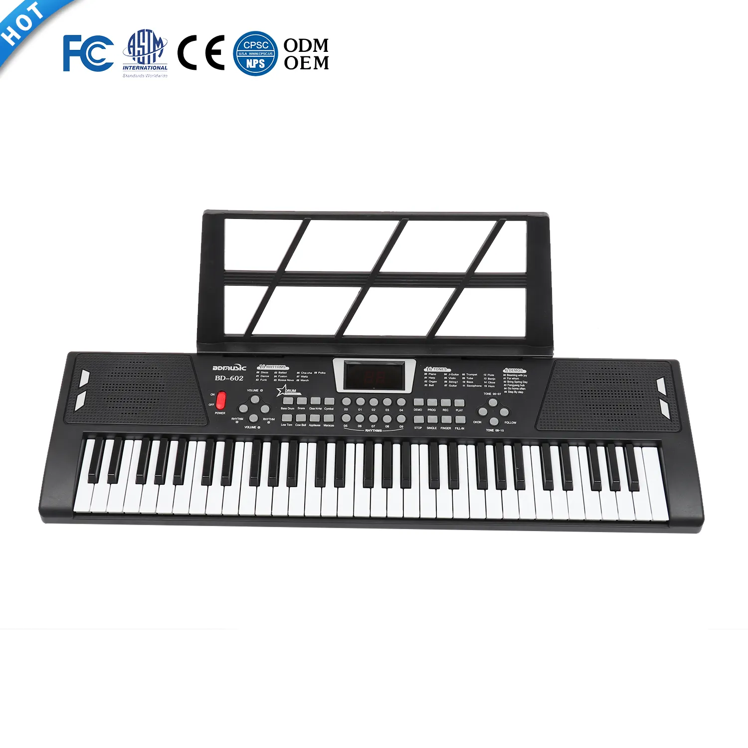 Teclado musical BD Touch Eletrônico 61 teclas, sintetizador de música, piano, teclado digital de design durável para venda
