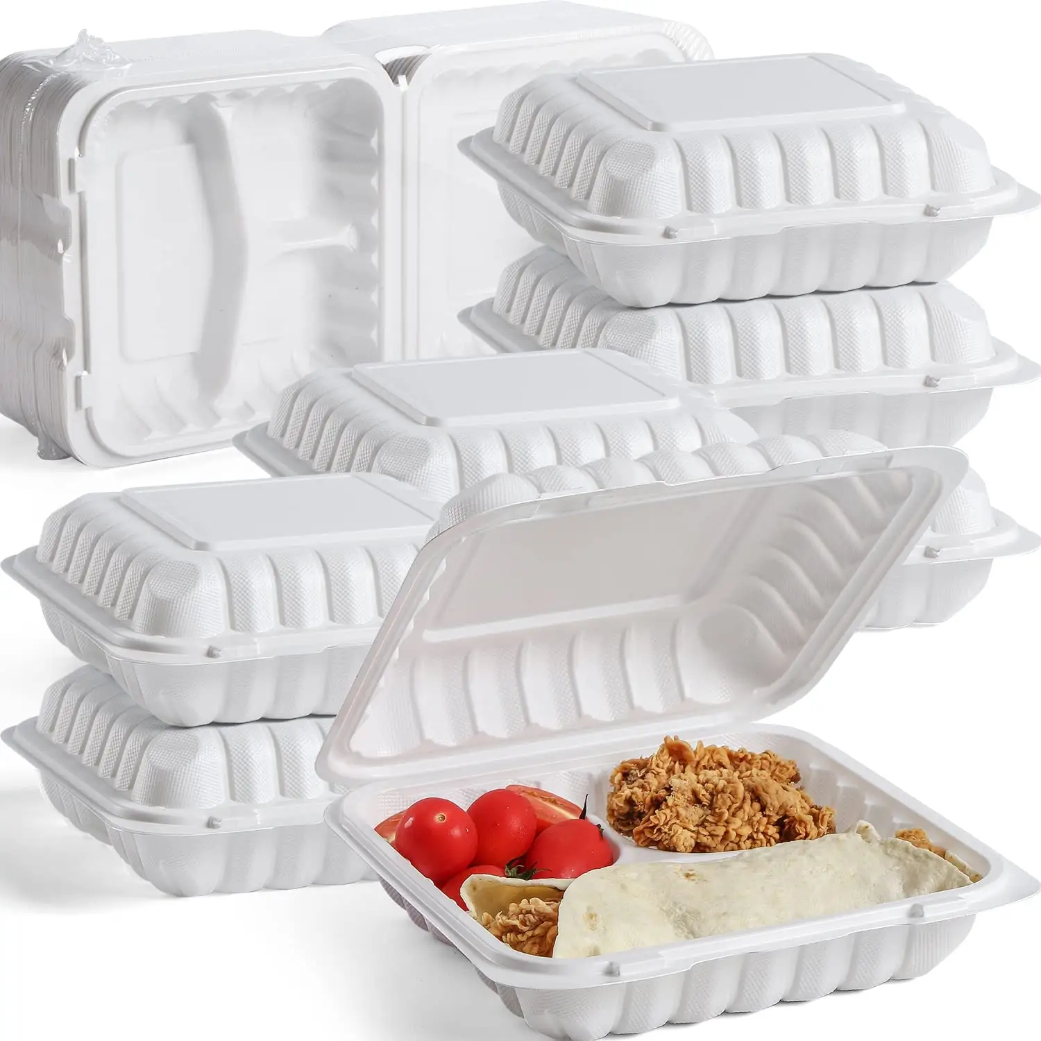 Imbiss PP Einweg-Lunchbox aus Kunststoff Lebensmittel behälter Essens zubereitung klappbarer Clamshell-Lebensmittel behälter Einweg-Lebensmittel behälter