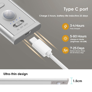Cargadores Usb que funcionan con pilas, luz Led integrada para armario y armario con sensor activado por movimiento Pir - Product Image 6