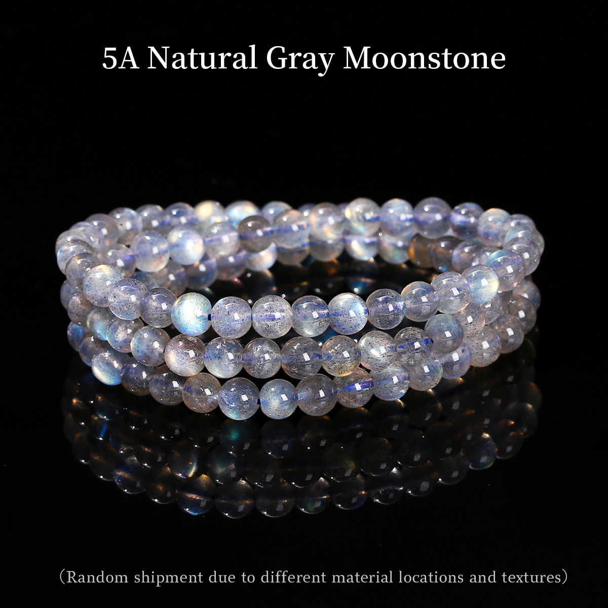 Pierre de lune grise naturelle 5A