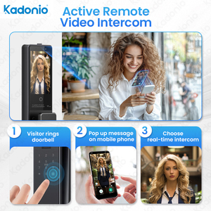 Kadonio completamente automatico WiFi Tuya Face ID Access Control elettrico catenaccio digitale blocco del cancello con interfono attivo - Product Image 3