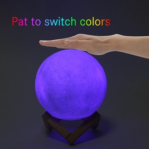 RGB Remote Control USB Rechargeable <strong>Moon</strong> Globe Decor Ambient Lighting Lunar Glow LED <strong>Moon</strong> Light 3D <strong>Moon</strong> Lamp - Product Image 2