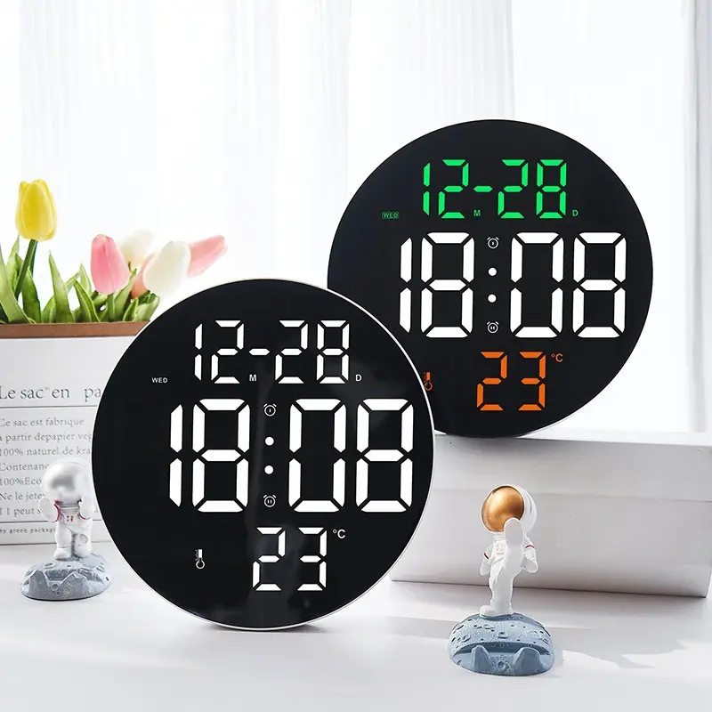 Relógio de parede eletrônico digital de led, moderno, minimalista, com calendário e temperatura para decoração de casa, venda imperdível