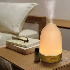 Macchina per aromaterapia con venature del legno diffusore di olio essenziale per ufficio camera da letto umidificatore a doppio uso per uso domestico diffusori di fragranze in ceramica - Product Image 3