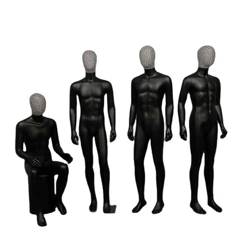 Muscular Men Suit Full Body Male Black Mannequin Free Custom for Adults Stand,stand FRP 16 Customer's Logo Accepted