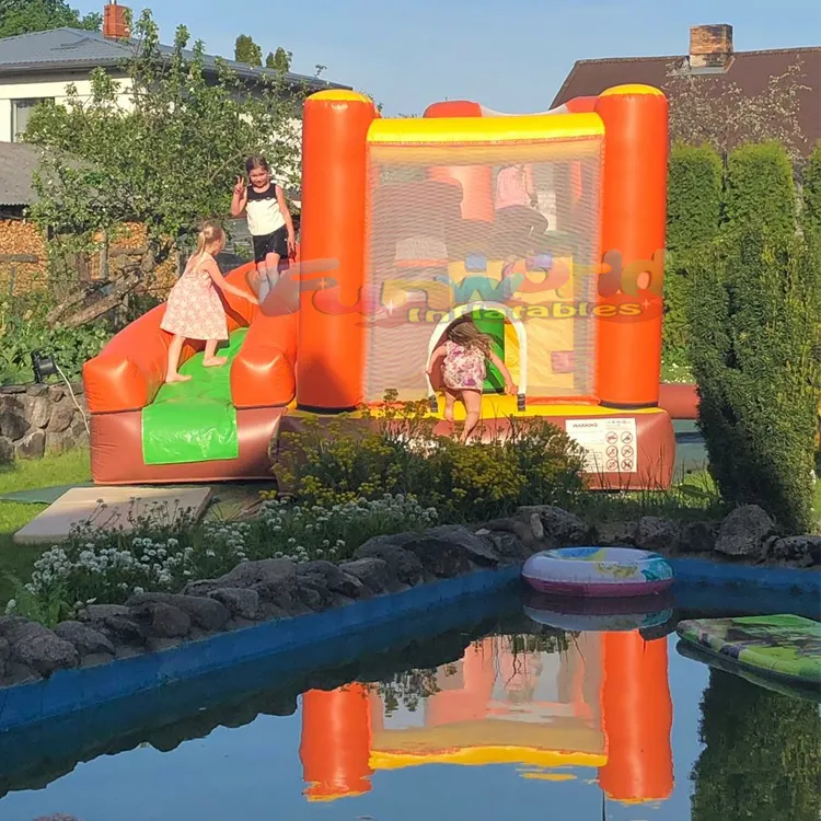 Ticari sınıf çocuklar parti jumper yaşam dolu kale jeux gonflables mini şişme sıçrama ev çoklu kaydırak