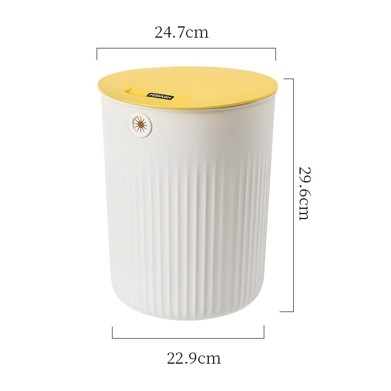 TG5130 White and Yellow 10L Round Barrel with Lid