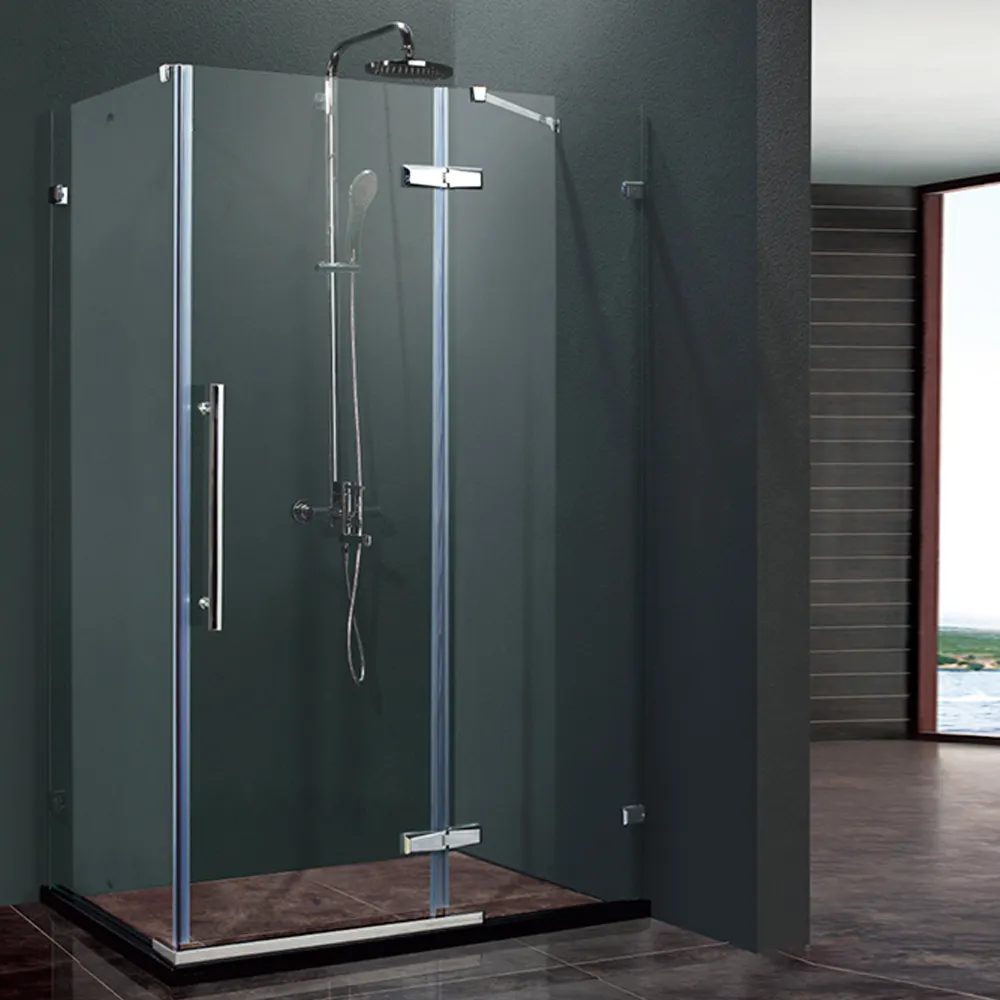 Salle de bain taille personnalisée verre décoratif trempé cloison de douche écran porte en verre salle de douche