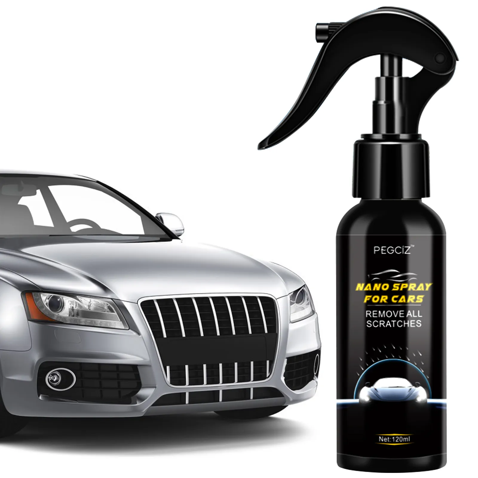 PEGCiZ 120ml voiture peinture anti-rayures Nano réparation Spray Agent restaurer brillance Nano Spray revêtement pour voitures enlever toutes les rayures