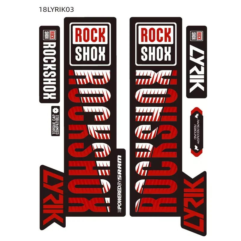 Rockshox adesivo frontal, garfo para frente, bicicleta de montanha, absorção de choque, adesivo à prova d' água