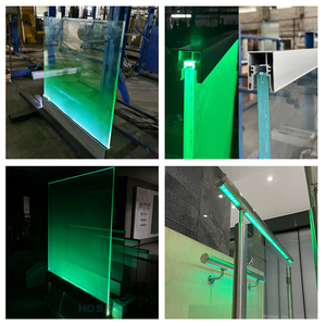 Boden <span class=keywords><strong>deck</strong></span> Glas Balustrade Außen balkon U-Kanal Verstellbarer LED Glas geländer Schuh Aluminium Geländer Zaun klemme Handlauf