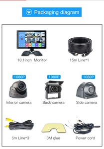 XYD 10 Inch IPS Monitor 4 Channel Split Quad <strong>Display</strong> Video Recorder Built-in Carplay Reverse Rearview <strong>Camera</strong> 1080P Universal Gua - Product Image 6