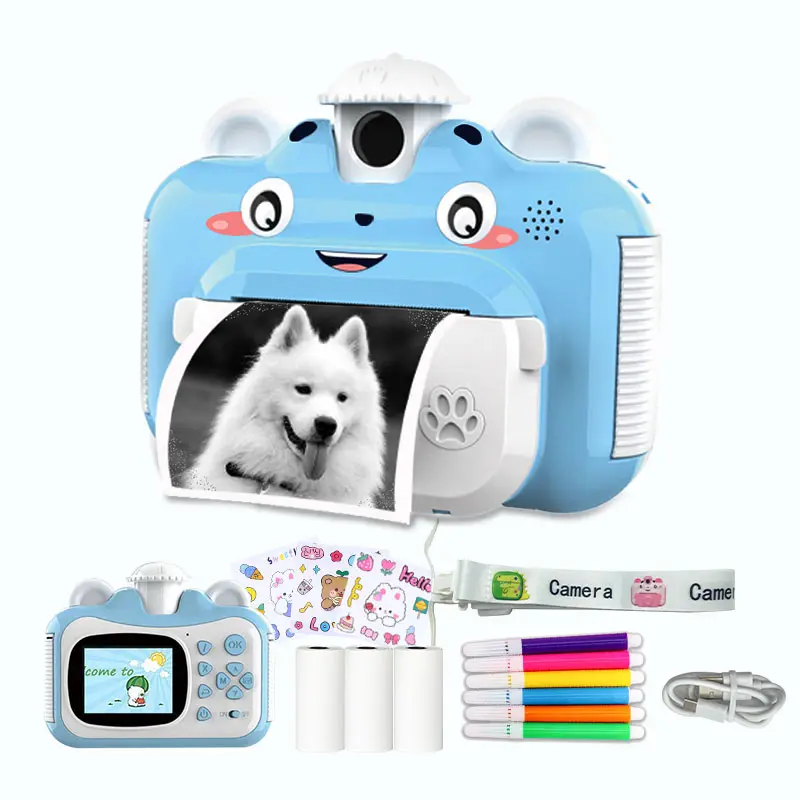Cámara de impresión instantánea para niños y niñas, minicámara HD de 1080p con papel fotográfico térmico, juguetes de cámara Digital, regalos, B1
