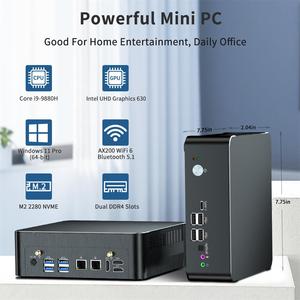 I9 9 9 Gen Mini PC oyun PC 9880H 9750H 9300H 2*2.5G LAN üç ekran arayüzleri ile Mini bilgisayar 2 * hd1 * DP Minipc oyun - Product Image 6