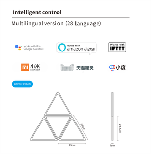 Android/IOS WiFi APP di Controllo di Musica di 9 PCS Pannelli in Un Unico Kit RGB Triangolo di Colore Intelligente Ha Condotto La Luce di Pannello per Camera/Illuminazione Della Parete - Product Image 5