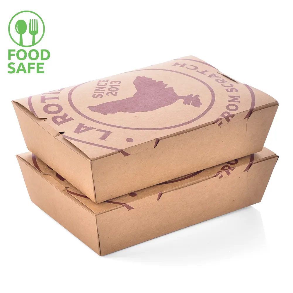 Boîtes à lunch jetables en papier biodégradables, bento en papier pour aliments