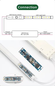 Dc12v-24v микро сенсорный диммер, модуль емкостного датчика для шкафа, легкий алюминиевый профиль - Product Image 6