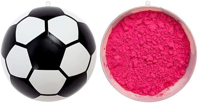 14cm Bola con 1 bolsa de 200g de polvo de color rosa