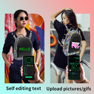 女性のためのスマートなバックパックデジタル看板LEDディスプレイUsb機能を歩く漫画パターンLed広告バックパック - Product Image 2