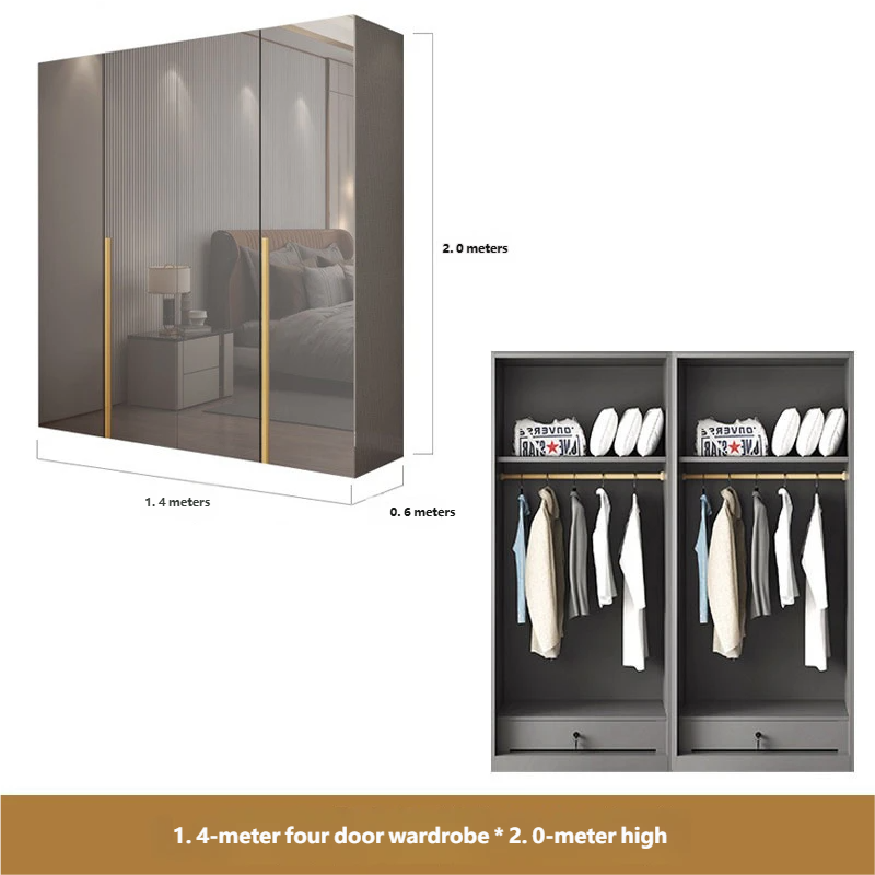 1.4-meter four door wardrobe