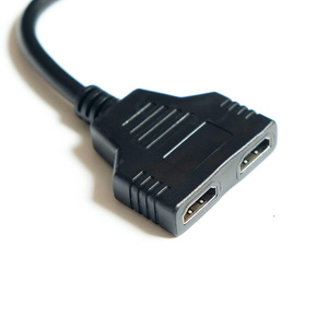 High Quality <strong>HDMI</strong> 1 Male to 2 Female Adapter 1in 2 Out Distributor Revolution Double Bus Split Screen Conversion Line HDTV Cable - Product Image 4