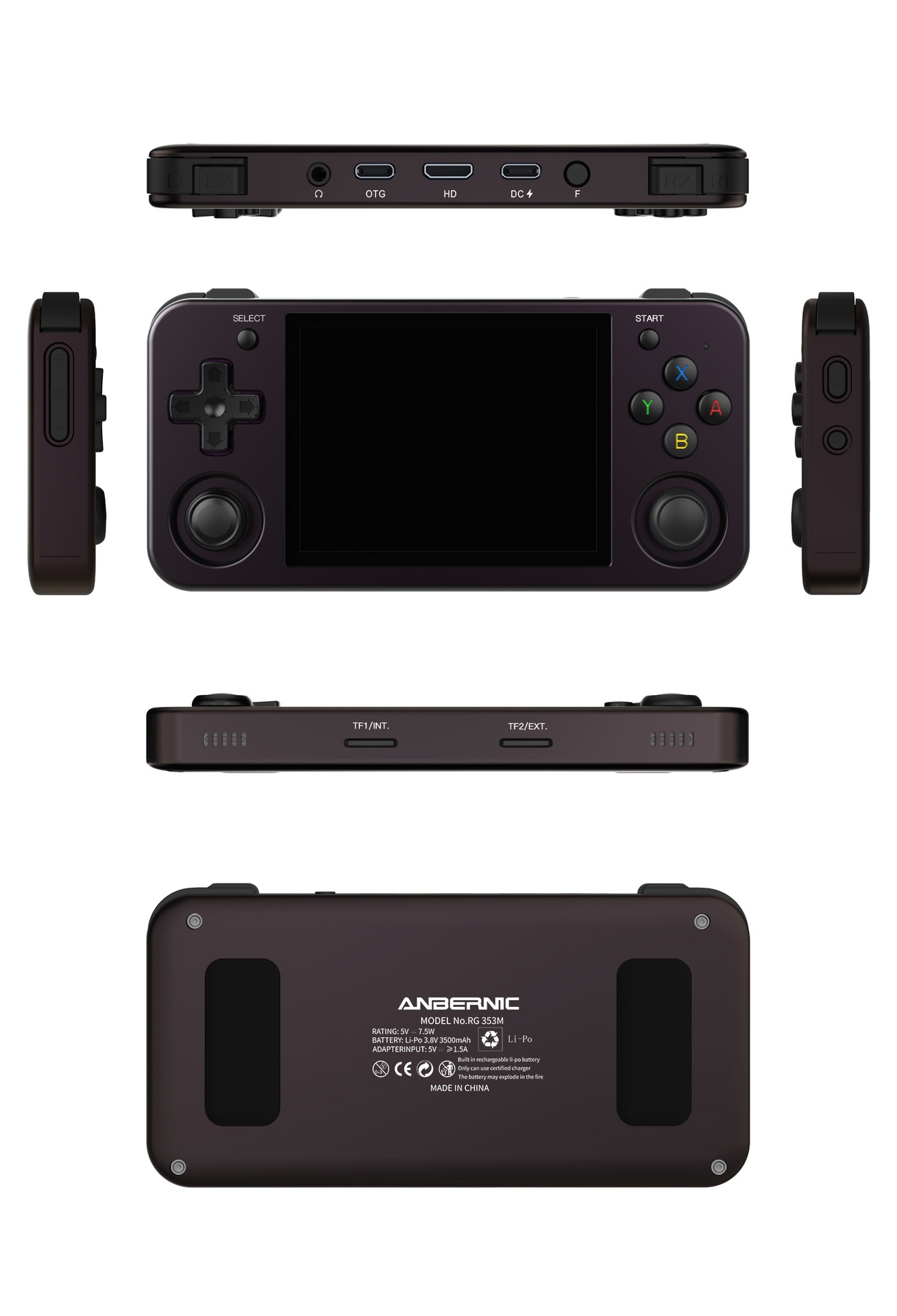 Rg353m púrpura oscuro