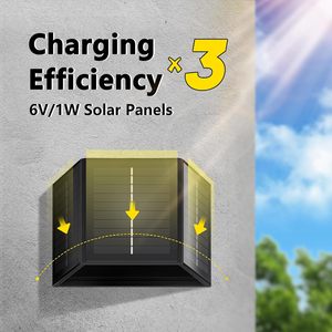 6W IP65 güneş duvar lambası yukarı ve aşağı <span class=keywords><strong>led</strong></span> güneş enerjili ışıkları duvar çit ışığı açık bahçe için