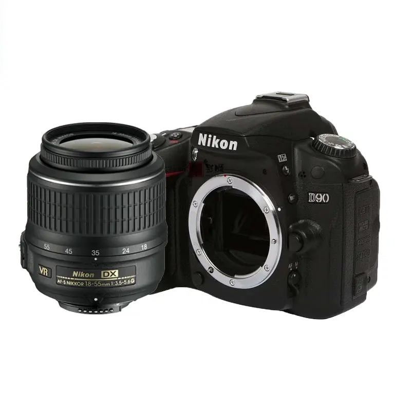 Fotocamera digitale professionale SLR 1080p HD di marca di alta qualità ed economica D90 usata con obiettivo anti-vibrazione 18-55VR.