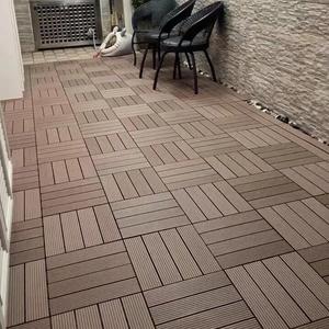 現代WPC複合デッキタイル木製プラスチックデッキ屋外用イージークリック木目仕上げ建材